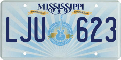 MS license plate LJU623