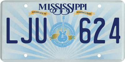 MS license plate LJU624