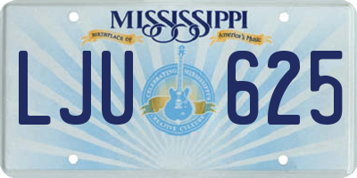 MS license plate LJU625