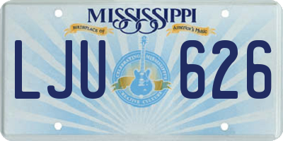 MS license plate LJU626
