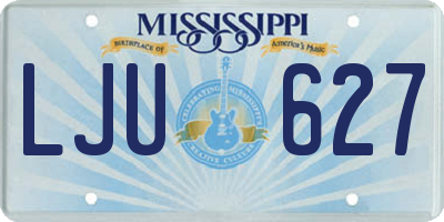 MS license plate LJU627