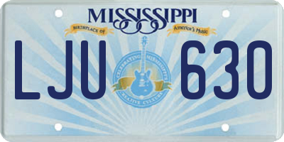 MS license plate LJU630