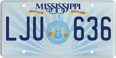 MS license plate LJU636