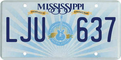MS license plate LJU637