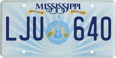 MS license plate LJU640