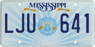 MS license plate LJU641