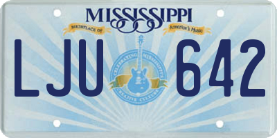 MS license plate LJU642