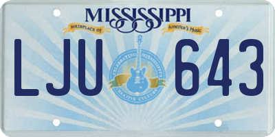 MS license plate LJU643