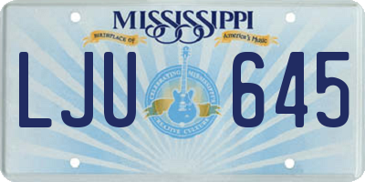 MS license plate LJU645