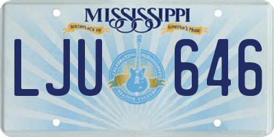 MS license plate LJU646