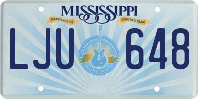 MS license plate LJU648