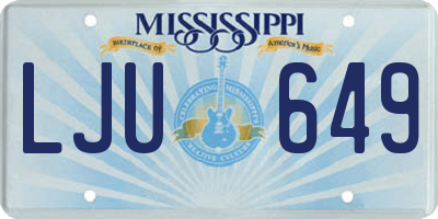 MS license plate LJU649