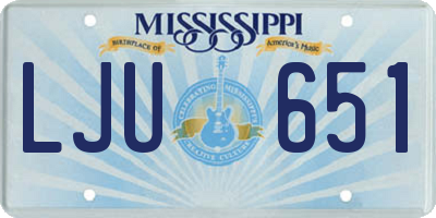 MS license plate LJU651