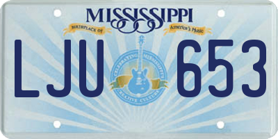 MS license plate LJU653