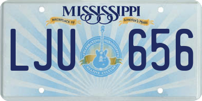 MS license plate LJU656