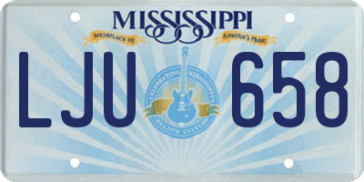 MS license plate LJU658