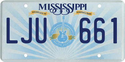 MS license plate LJU661