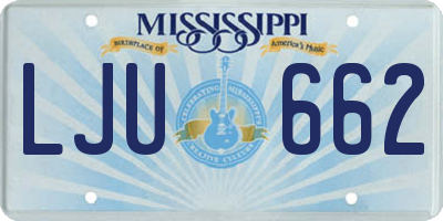 MS license plate LJU662