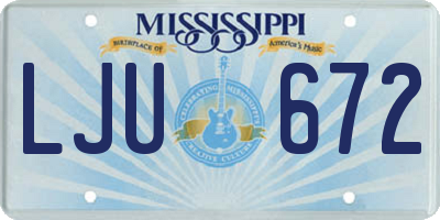 MS license plate LJU672