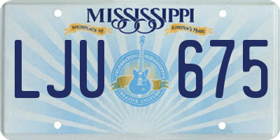 MS license plate LJU675