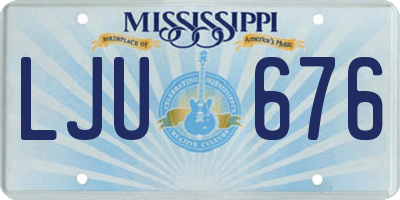 MS license plate LJU676
