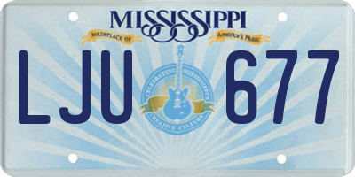 MS license plate LJU677