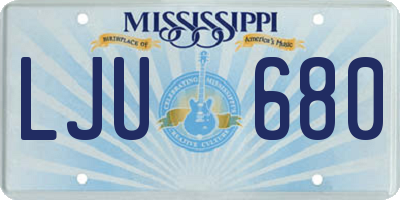 MS license plate LJU680