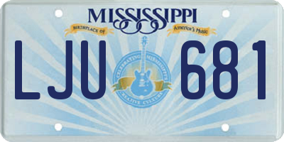 MS license plate LJU681