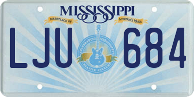 MS license plate LJU684