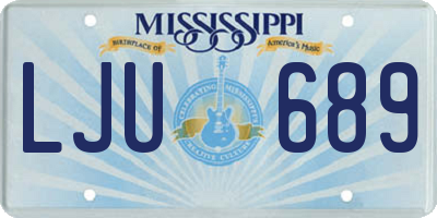 MS license plate LJU689