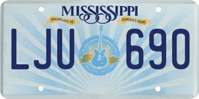 MS license plate LJU690