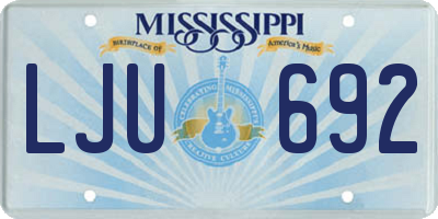 MS license plate LJU692