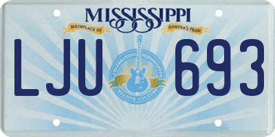 MS license plate LJU693