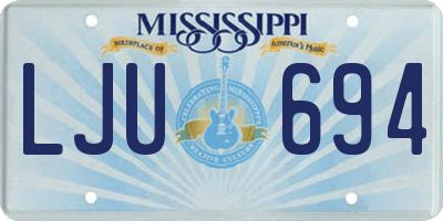 MS license plate LJU694