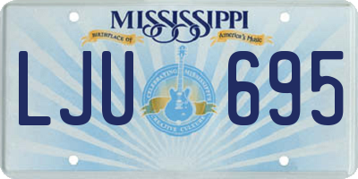 MS license plate LJU695