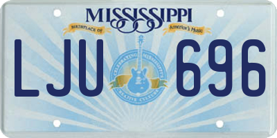 MS license plate LJU696