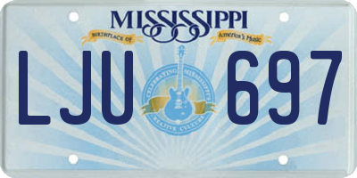 MS license plate LJU697