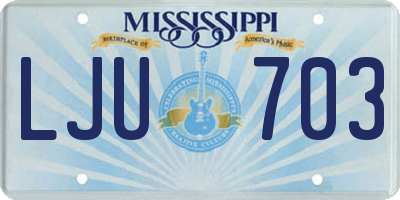 MS license plate LJU703