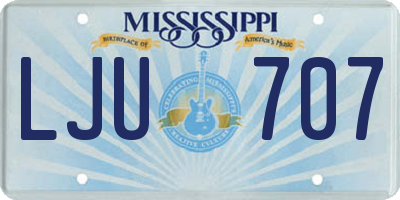 MS license plate LJU707