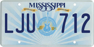 MS license plate LJU712