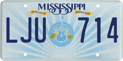 MS license plate LJU714