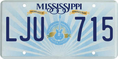 MS license plate LJU715