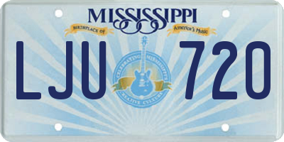 MS license plate LJU720