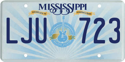 MS license plate LJU723