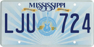 MS license plate LJU724