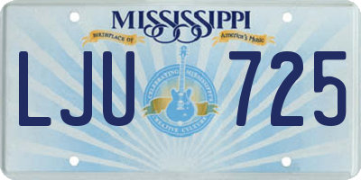 MS license plate LJU725