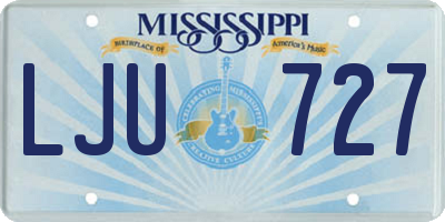 MS license plate LJU727