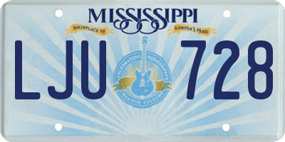 MS license plate LJU728