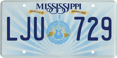 MS license plate LJU729