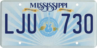 MS license plate LJU730